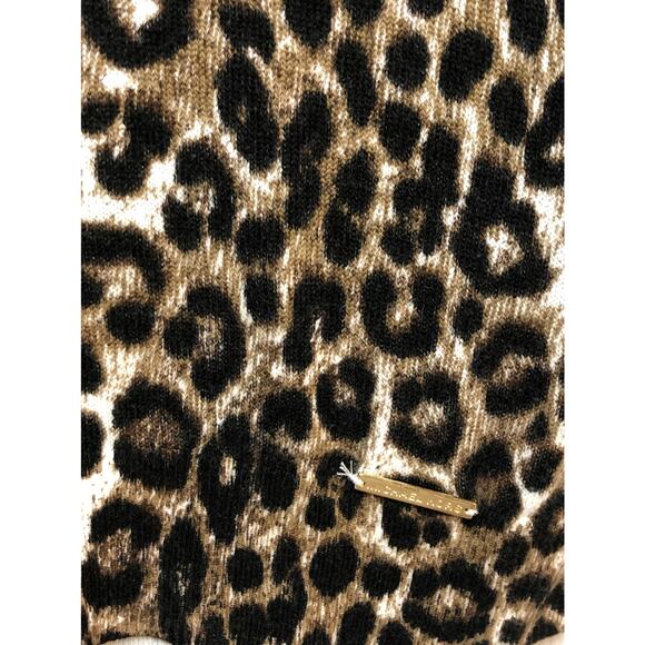 Michael Kors Leopard Print V Neck Knit Sweater Small - Picture 7 of 8
